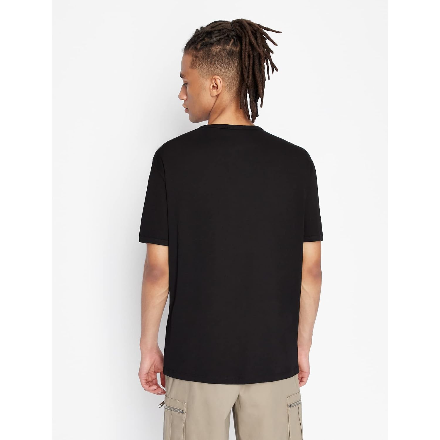 Armani Exchange Men'S Crew Neck Logo Tee T Shirt, Black, Large