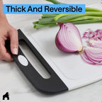 Gorilla Grip Bpa-Free Reversible Kitchen Cutting Board Set Of 3, Us Designed, Nonporous, Juice Grooves Catch Liquid, Slip Resistant Border, Dishwasher Safe, Durable Large Food Chopping Boards, Black