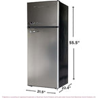 Frigidaire, 2 Door Apartment Size Refrigerator/Freezer Combo, 7.5 Cu Ft, Platinum Series, Stainless, 23" D X 21.5" W X 55.5" H