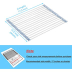 Seropy Roll Up Dish Drying Rack, Over The Sink Dish Drying Rack Kitchen Rolling Dish Drainer, Foldable Sink Rack Mat Stainless Steel Wire Dish Drying Rack for Kitchen Sink Counter Storage 17.5x11.8