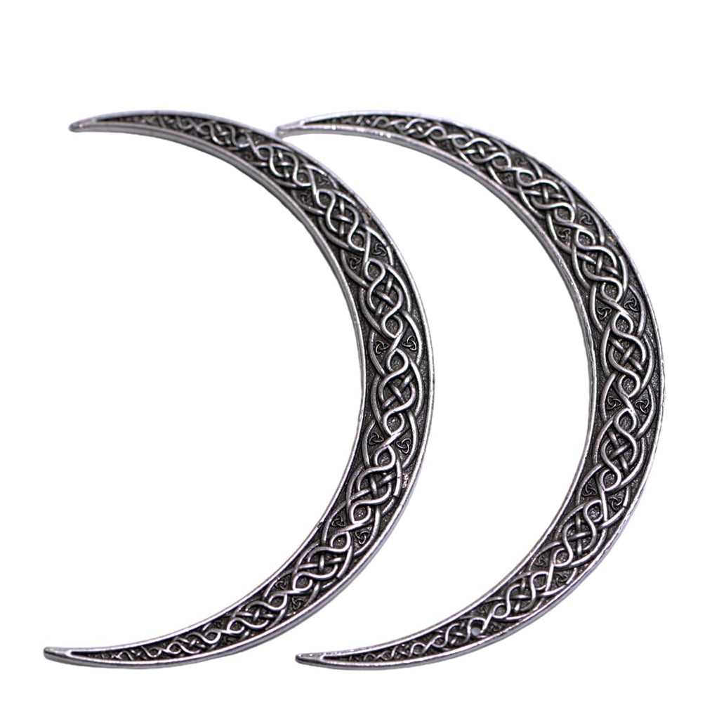 2Pcs Viking Moon Crescent Hairpins For Women – Gothic Metal Hair Sticks & Forks, Retro Hair Styling Pins For Updo, Cosplay & Renaissance Festival (Zzas)
