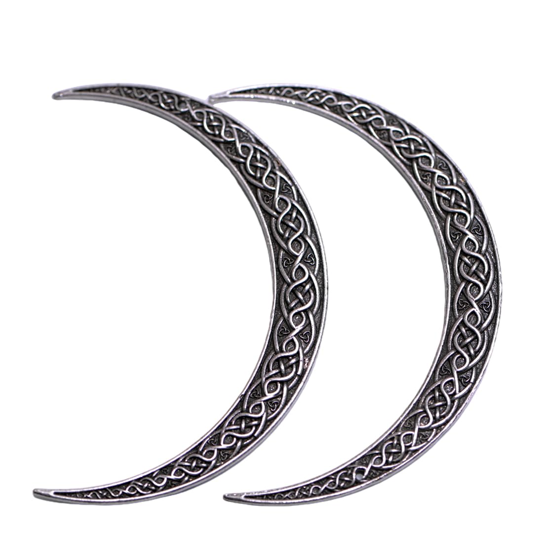 2Pcs Viking Moon Crescent Hairpins For Women – Gothic Metal Hair Sticks & Forks, Retro Hair Styling Pins For Updo, Cosplay & Renaissance Festival (Zzas)