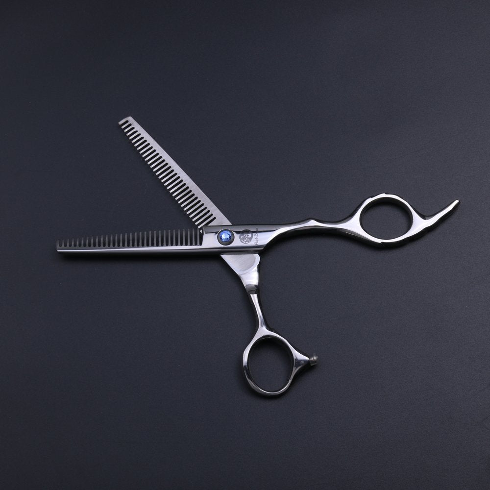 Purple Dragon Professional 6.0 Inch Double Teeth Barber Hair Thinning Scissor/Shear Set- Perfect For Hair Stylist Or Home Use