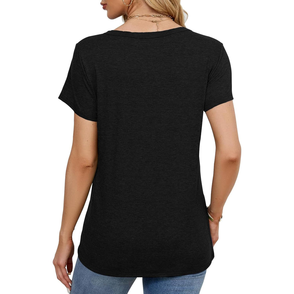 2PCS Women Short Sleeve T Shirts Crew Neck Solid Soft Basic Tee Casual Loose Fit Lightweight Summer Tops Clothes 2026