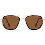 SOJOS Retro Polarized Aviator Sunglasses for Women Men Square Shades Tangle Free UV400 Protection Running Fishing SJ2754 Demi&gold