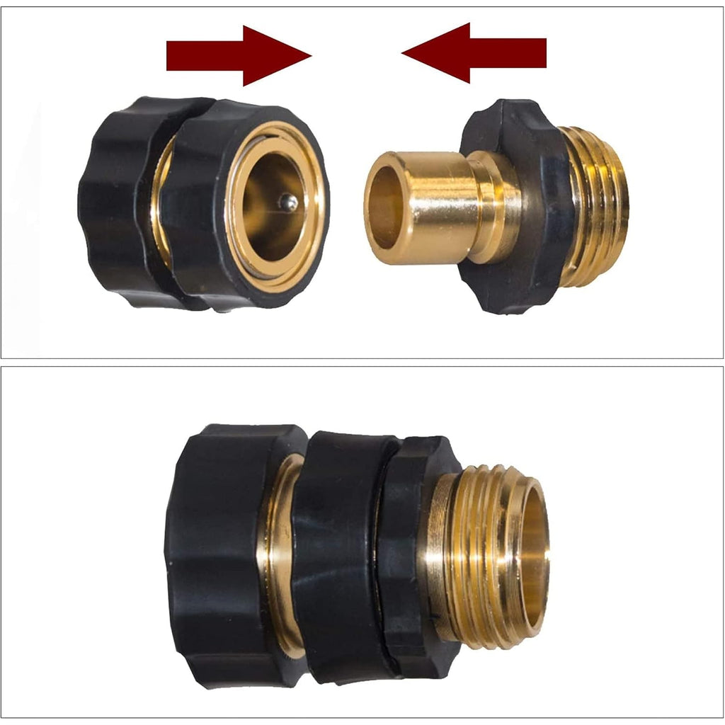 Hourleey 3/4 Inch Garden Hose Quick Connector, 4 Pcs Female & 8 Pcs Male Of No Leak Quick Connect Hose Fittings