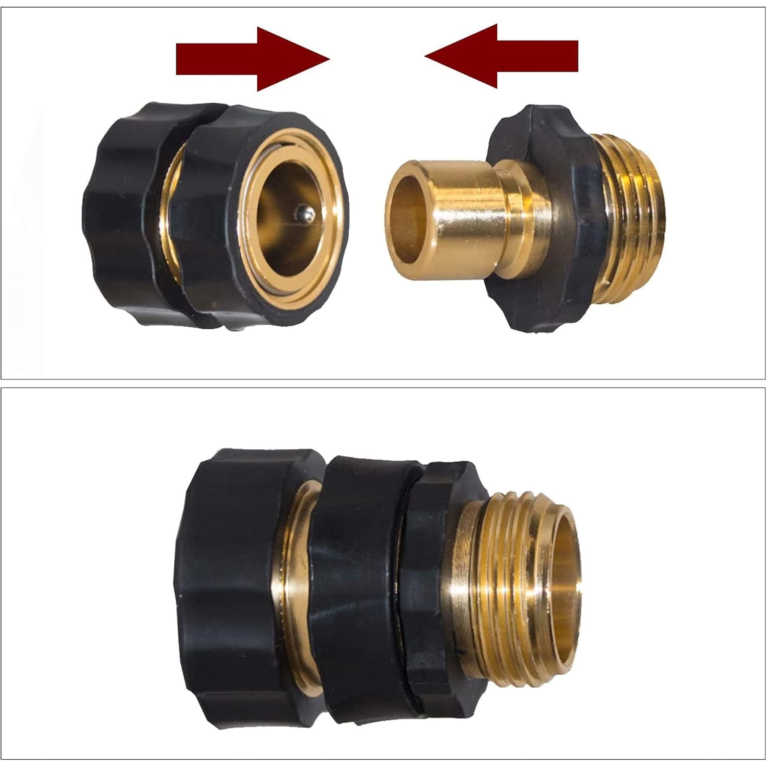 Hourleey 3/4 Inch Garden Hose Quick Connector, 4 Pcs Female & 8 Pcs Male Of No Leak Quick Connect Hose Fittings