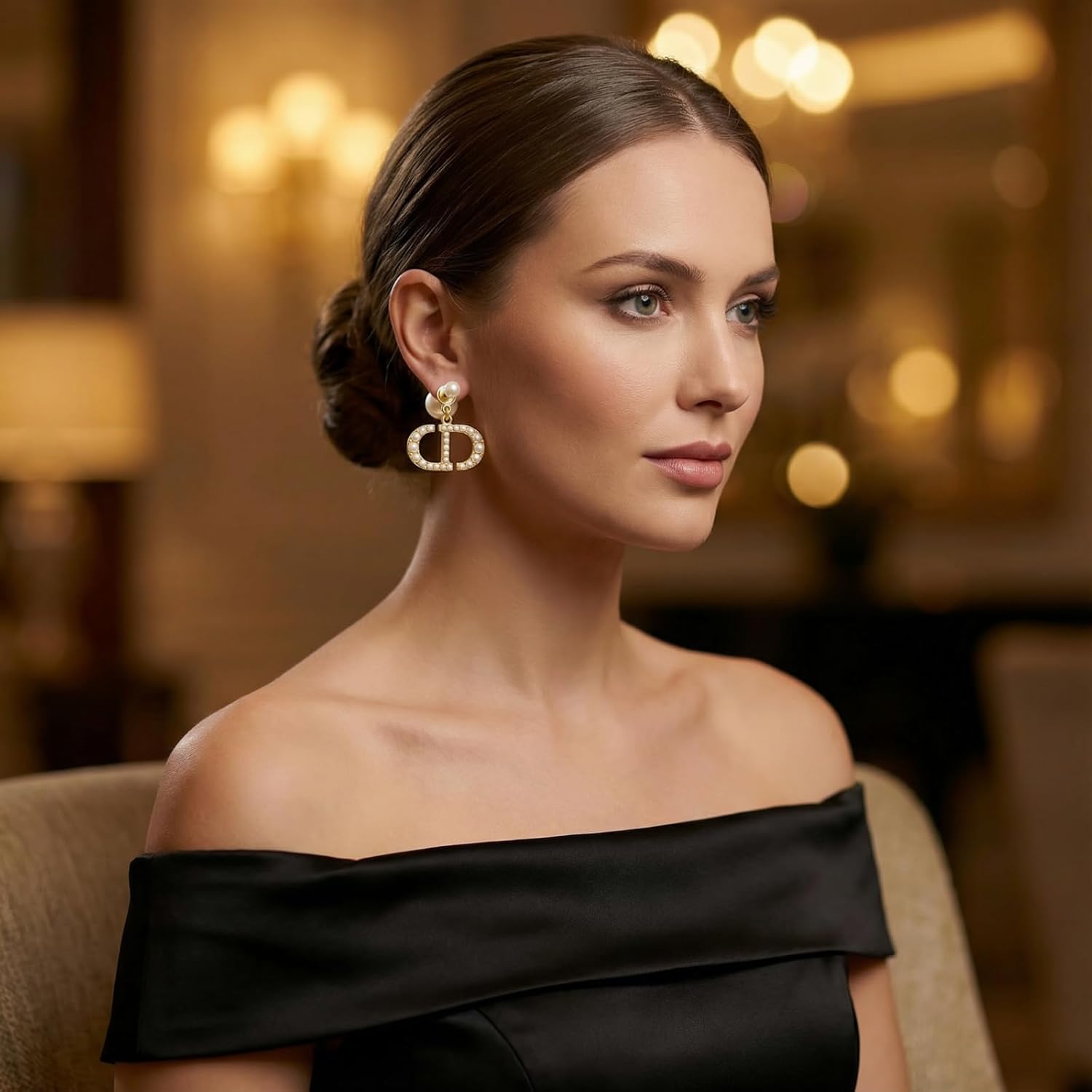18K Gold Plated Copper Pearl Earrings Non Allergenic Birthday Gift Baroque Exquisite Jewelry Shining And lustrous Earrings For Women