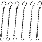 Chain For Hanging Plants,11 Inch Black Hanging Chain, Small Hanging Basket Chain Kits With Hooks For Bird Feeder Hanging Basket Extender Porch Wind Chime (Black, 11 Inch-6Pcs)