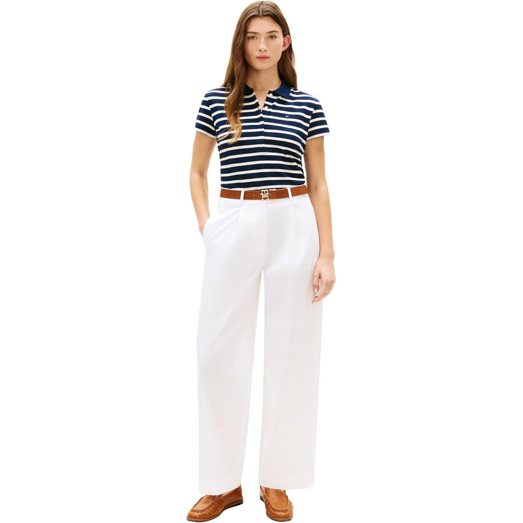 Women's Cotton Pique Short Sleeve Polo Shirt in Classic Fit with Stretch