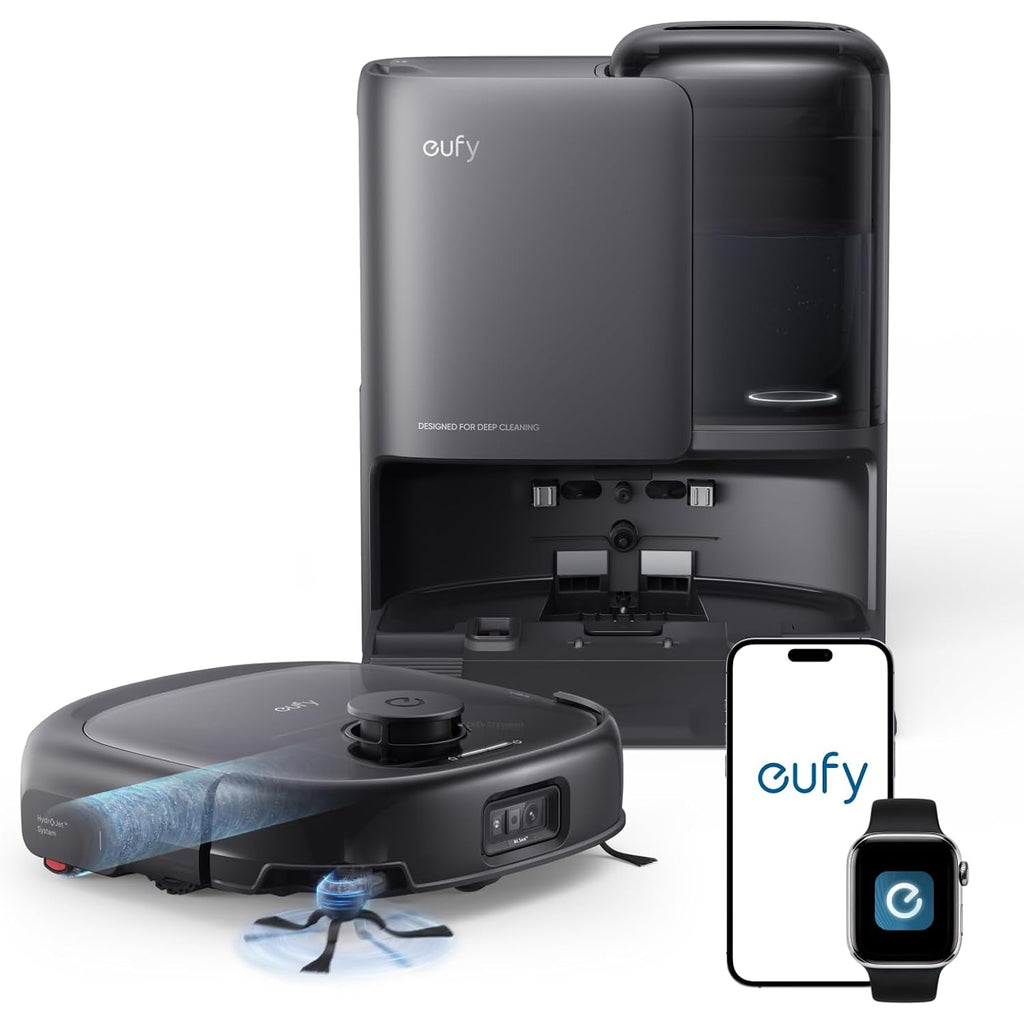 Eufy E25 Robot Vacuum And Mop Combo, 20,000 Pa, Hydrojet Roller Mop | Extendable Side Brush, Zero-Tangle Design, All-In-One Station, Ai Obstacle Avoidance, Edge-To-Corner Cleaning