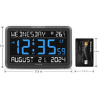 Dreamsky Large Digital Clock With Date And Day Of Week For Seniors | Electric Desk Clock For Elderly, Bedroom Alarm Clock With Battery Backup, Dimmer, Usb, Auto Dst, Temperature, Volume Control