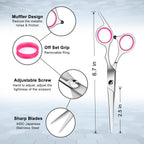 9 Pcs Hair Cutting Scissors Thinning Shears Kit, Professional Haircut Scissors Set, Barber Hairdressing Texturizing Shears Tools For Salon Home Men Women Kids Adults Pet