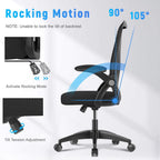 Naspaluro Home Office Desk Chair Mid Back With Adjustable Height Dark Black