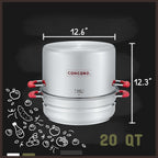 Concord Stainless Steel Turbo Steam Canner Canning Steamer Pot Set. Includes Canning Rack And Mason Jars (Induction Compatible).