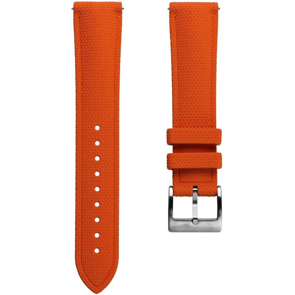 Watchgecko Breakwater Rubber Watch Strap | Fkm Rubber Replacement Watch Band, Moulded Fabric-Style Texture, Waterproof, Uv-Resistant, For Dive And Sports Timepieces