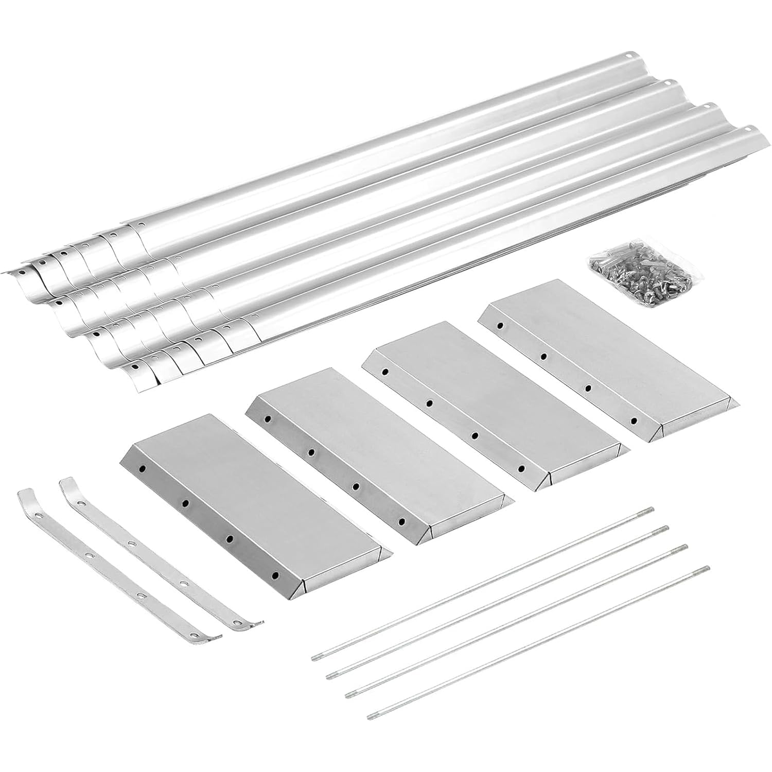 Land Guard 3 Pack 8×4×1Ft Galvanized Metal Raised Garden Bed, Metal Planter Kit Box Outdoor For Deep-Rooted Vegetables, Flowers, Green And Herbs, Silver