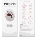 JMEOWIO Gel Nail Stickers Gradient Semi Cured Gel Nail Strips Wraps UV/LED Nails Art Design Decoration Accessories