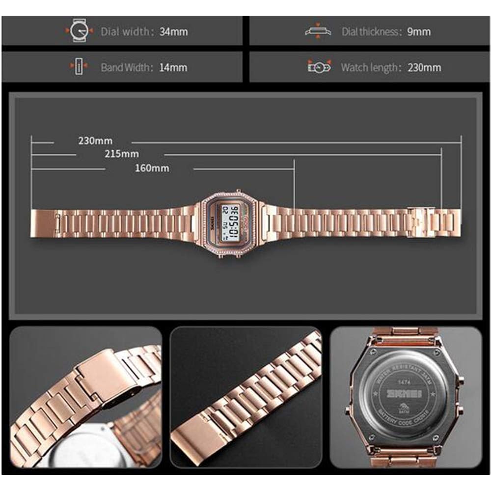 MASTOP Luxury Women Watches Full Steel Electronic LED Digital Fashion Ultra Thin Square Ladies Wrist Watches …