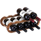 Navtcow Wine Rack And Water Bottle Organizer 2 In 1 For Cabinet And Countertop - Adjustable In 2 Sizes (Acacia Wood 2 Tier)