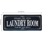 ROMAMIGO Non Slip Laundry Runner Rug - Farmhouse Kitchen Floor Mat for Mudroom and Bathroom - Black, 20 X 47 Inches
