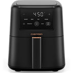 Chefman Air Fryer – 4-In-1 Slim 3.5 Qt Airfryer, Air Fry, Bake, Dehydrate, Frozen, 450°F Max Temp For Extra Crispy Results In Minutes, Nonstick Ceramic Coating, Dishwasher-Safe Accessories - Black