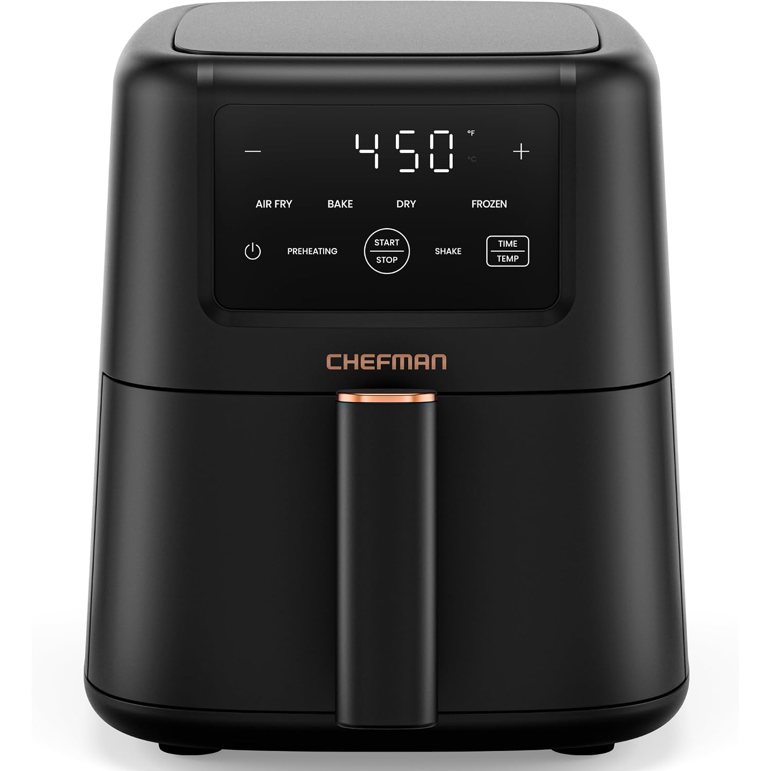 Chefman Air Fryer – 4-In-1 Slim 3.5 Qt Airfryer, Air Fry, Bake, Dehydrate, Frozen, 450°F Max Temp For Extra Crispy Results In Minutes, Nonstick Ceramic Coating, Dishwasher-Safe Accessories - Black