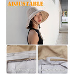Wide Brim Sun Hat for Women, UV Protection Bucket Hat with Adjustable Strap, Packable Travel Friendly Summer Hat