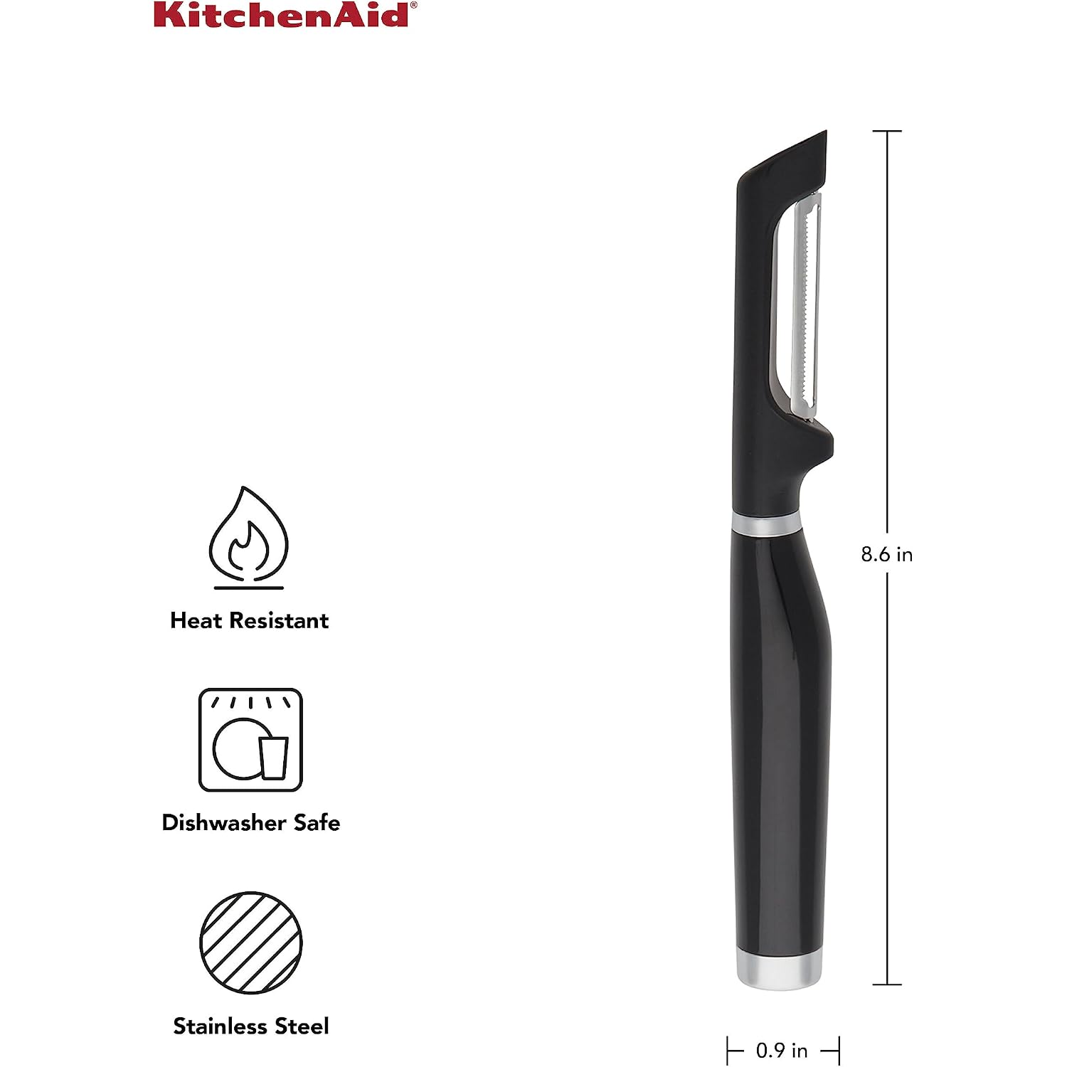 Kitchenaid Classic Euro Peeler, 8.6 Inches, Black