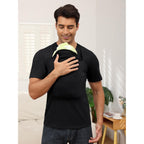 Mens Baby Carrier Shirt Dad Shirt For Men Short Sleeve Baby Wearing T-Shirt V Neck Pocket Tee Shirts