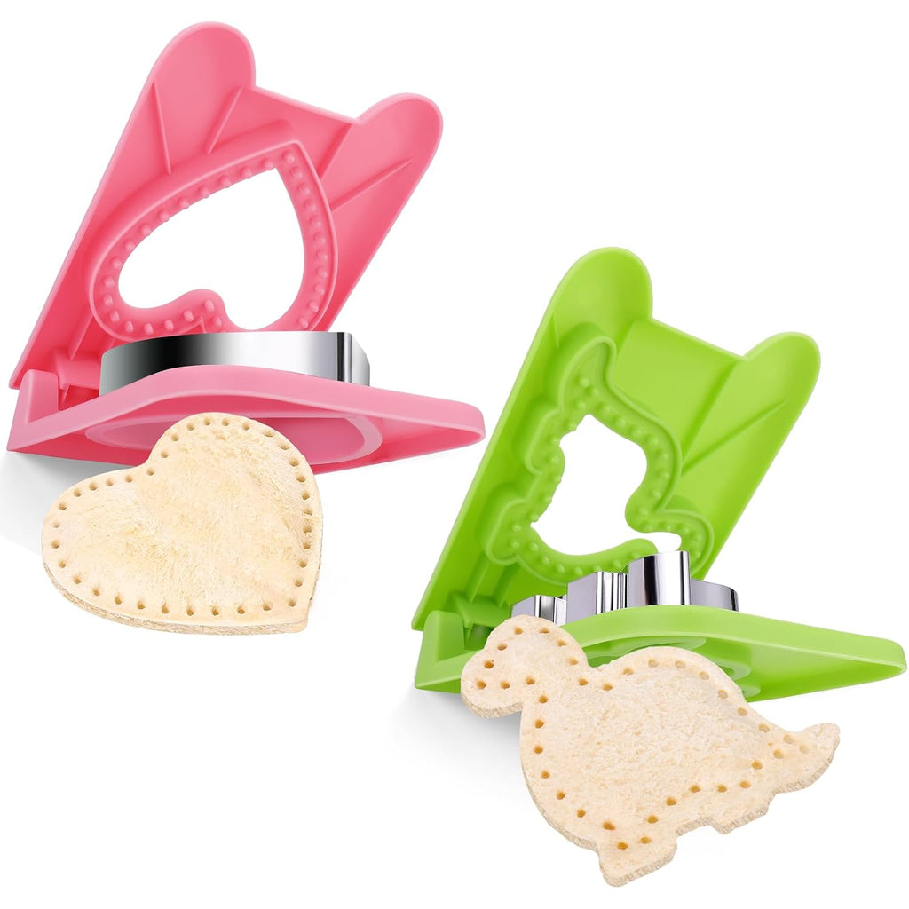 2Pcs Sandwich Maker,Sandwich Cutters For Kids Lunch,Crustless Breakfast Sandwich Cutter And Sealer Set Great For Children Boys Girls Lunchbox And Bento Box For Autumn School Start Season