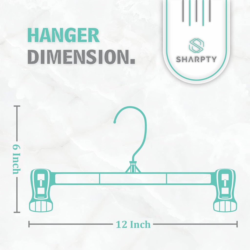 Pant & Skirt Hangers - Closet Hangers For Shorts, Shirts, Jeans, Dresses, Slacks, Coats, Clothes, Clothing, Garments & More - Durable, Space Saving & Non-Slip, Black - 10 Pack