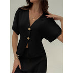 Blouses for Women Dressy Casual Summer Button Down Shirts Short Sleeve Business Work Tops