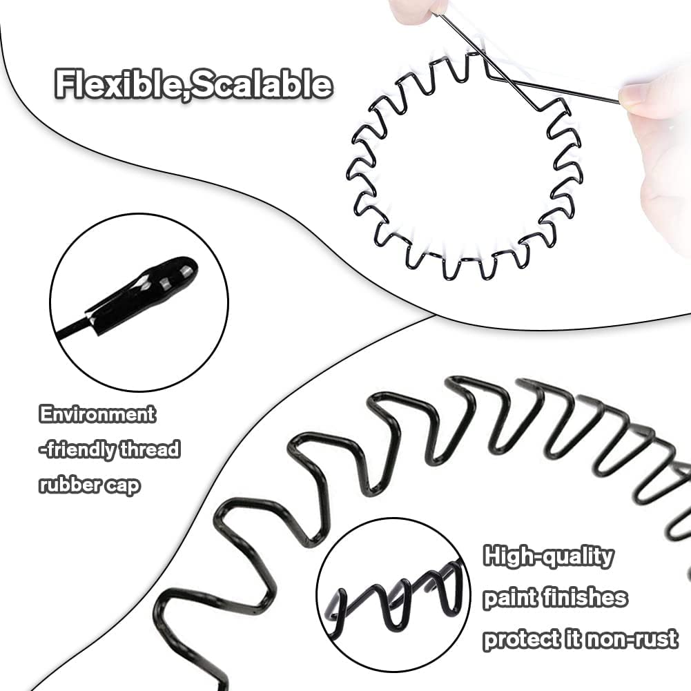 Metal Headbands For Men Fashion Headband For Women, Unisex Wavy Hair Bands Outdoor Sports Head Bands Simple Elastic Non-Slip Hair Accessories (6 Pack)
