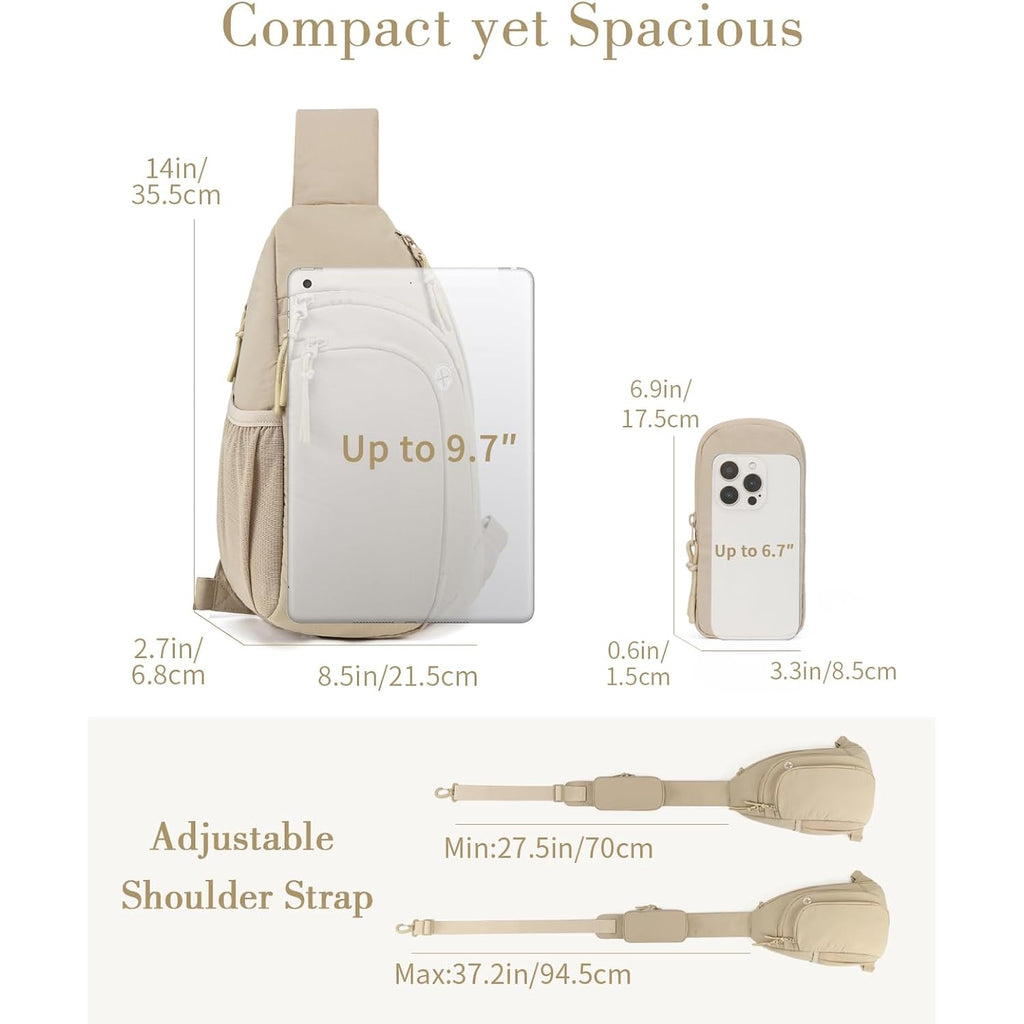 Sling Bag Nylon Crossbody Bags For Women With Anti-Theft Rfid Blocking Pocket Cross Body Purse Adjustable Shoulder Strap