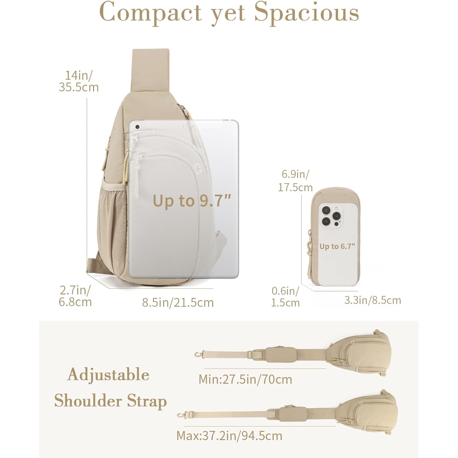 Sling Bag Nylon Crossbody Bags For Women With Anti-Theft Rfid Blocking Pocket Cross Body Purse Adjustable Shoulder Strap