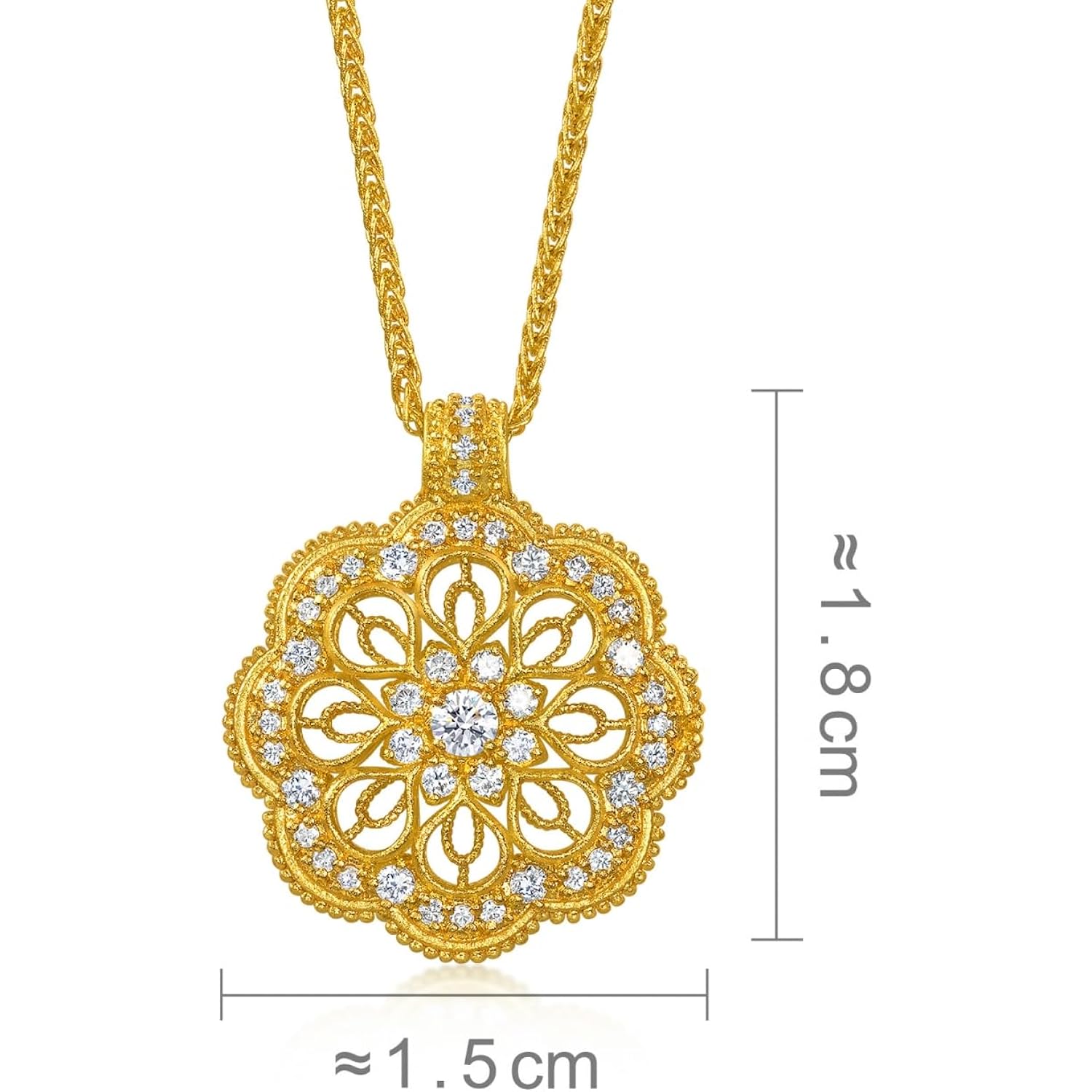 CHOW SANG SANG 999 24K Gold Diamond Cultural Blessings Buddhist Mandala Necklace for Women 47cm 95563N
