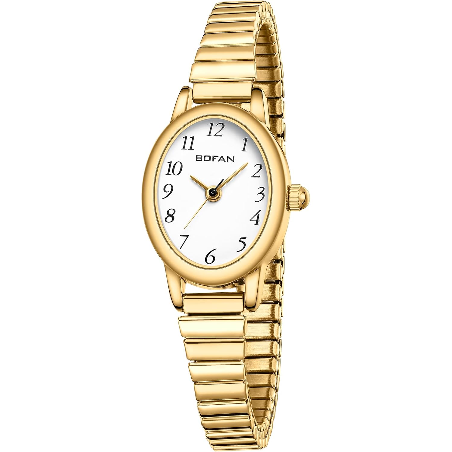 Bofan Small Gold Watches For Women Easy Read Ladies Quartz Wrist Watch With Stainless Steel Expansion Band,Waterproof.