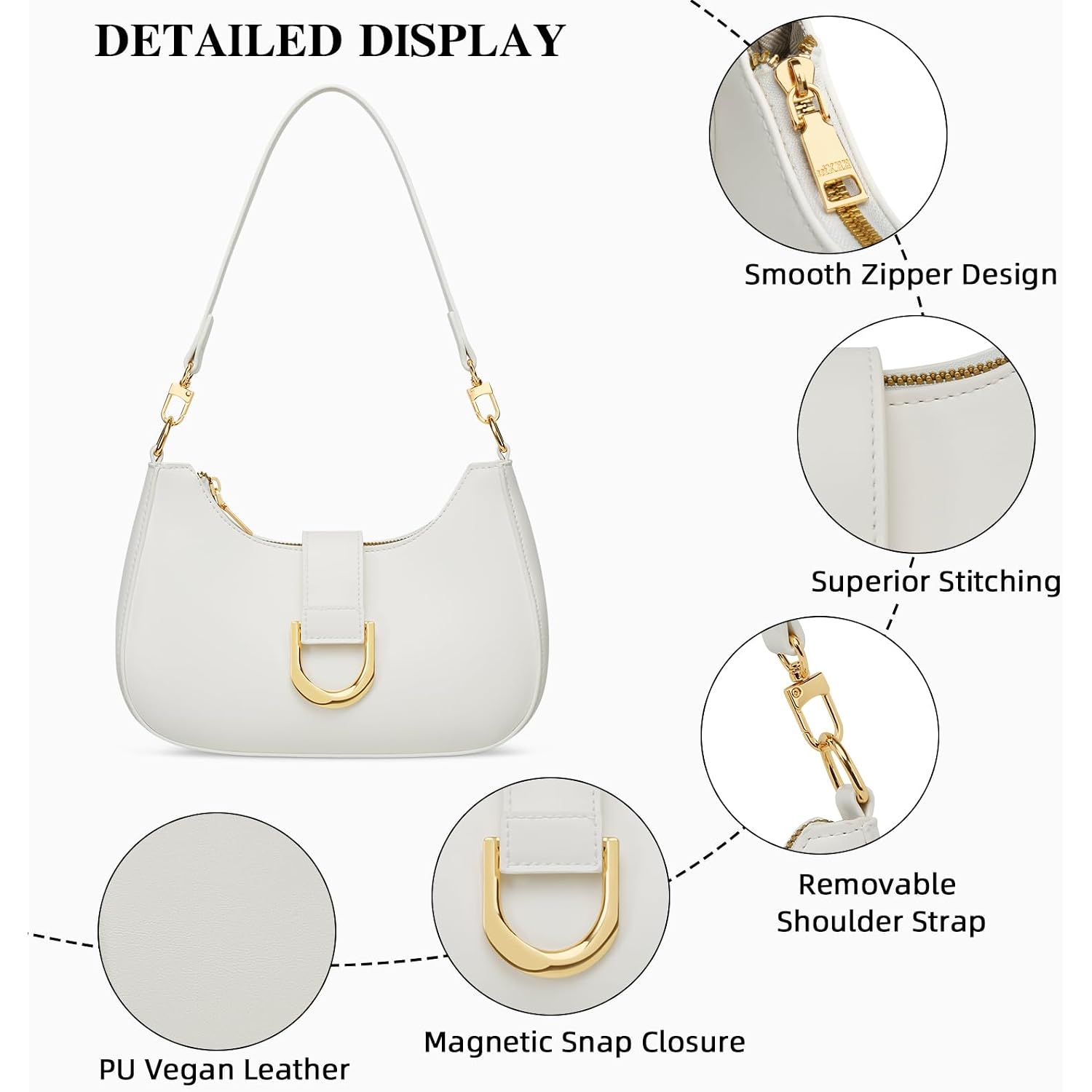 Kkxiu Small Shoulder Bag For Women - Women'S Handbags Small Purses For Women Trendy Vegan Leather Purse With Removable Strap