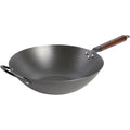 Babish Carbon Steel Wok 14 Inch Flat Bottom Stir Fry Pan Durable Heavy Duty Cookware For High Heat Cooking Stir Fry Sautéing Frying Compatible With Gas Electric And Induction Stovetops