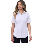 Siliteelon Short Sleeve Button Dress Shirts For Women Cotton Button Down Shirts For Women Slim Fit Blouse Top 3/4 Sleeve