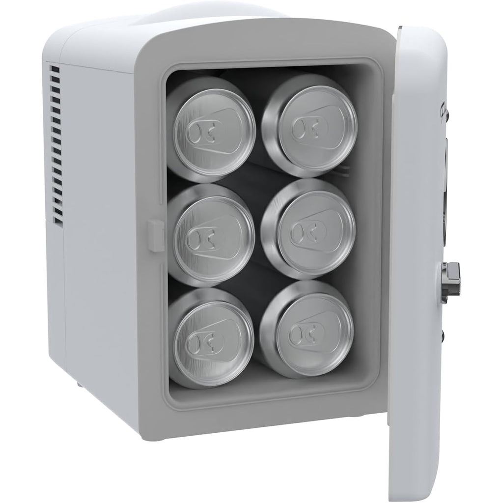 Frigidaire EFMIS171 Retro Mini Portable Personal Fridge - Ideal for Home, Office or Dorm - Includes Carrying Handle, AC/DC Wall/Car Charger (White)