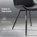 Dining Chairs Set Of 2, Pu Leather Modern Armless Kitchen Dining Room Chairs, Upholstered Accent Side Chairs With Metal Legs (Black)