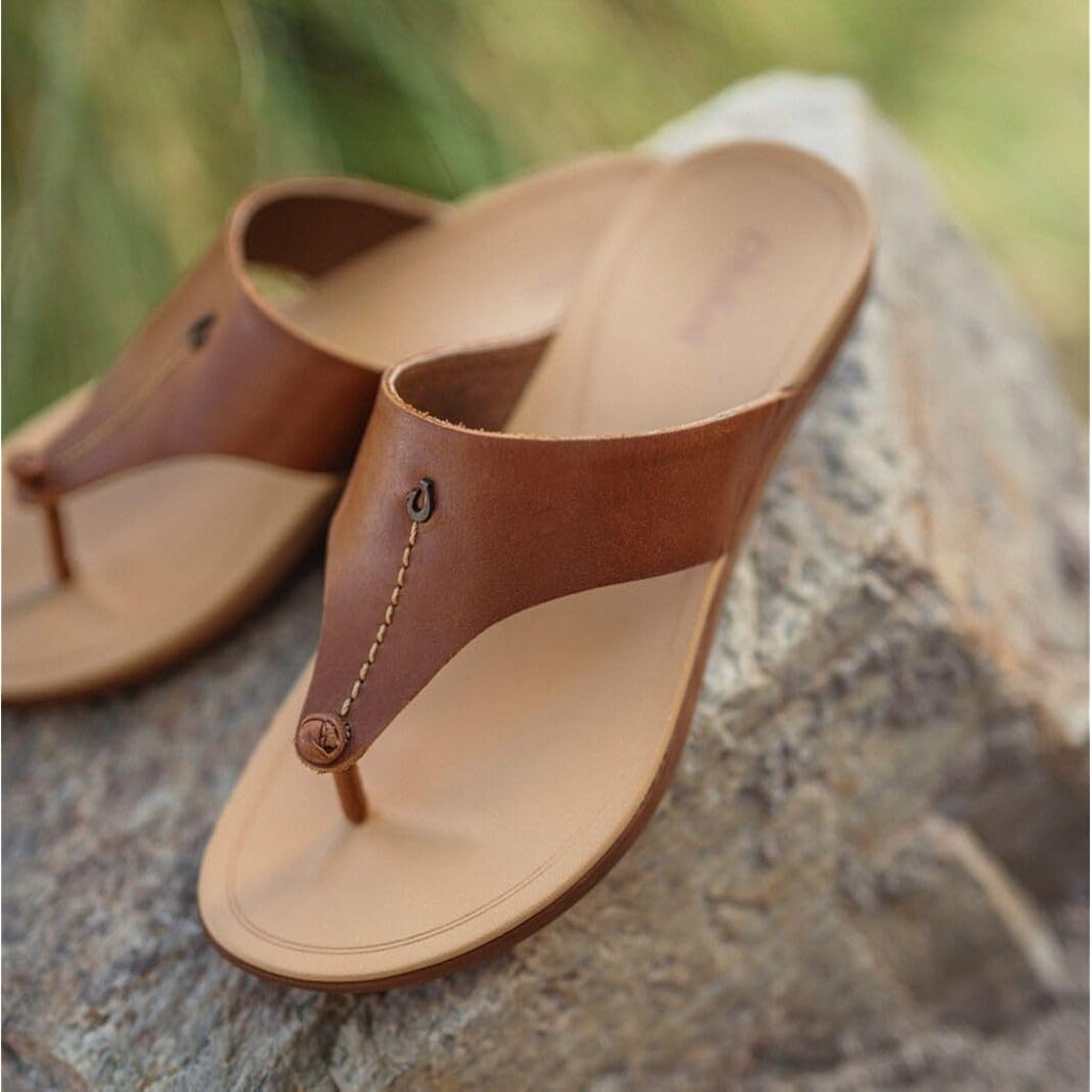 Olukai Ho'Opio Mele Women'S Leather Flip-Flop Sandal, Premium Full-Grain Leather, Comfortable Arch Support For Everyday Style