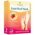 PLANTIFIQUE Foot Peeling Mask 2 Pack | Dermatologically Tested Repairs Heels & Removes Dry Dead Skin for Baby Soft Feet | Exfoliating Foot Peel Mask for Dry Cracked Feet | Peach