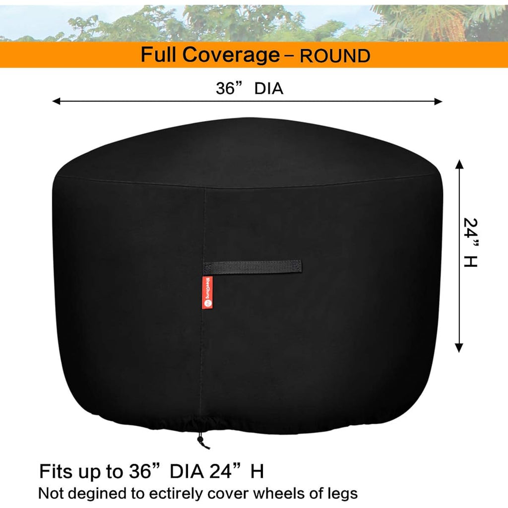 Fire Pit Cover 36"Dia X 24"H,Waterproof Heavy Duty 600D Polyester