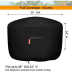 Fire Pit Cover 36"Dia X 24"H,Waterproof Heavy Duty 600D Polyester