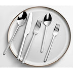 KINGSTONE Silverware Set, 20 Piece Flatware Cutlery Set for 4, 18/10 Stainless Steel Silverware Mirror Polished Dishwasher Safe for Home, Restaurant, Wedding, Party(Silver, 20 pieces for 4)