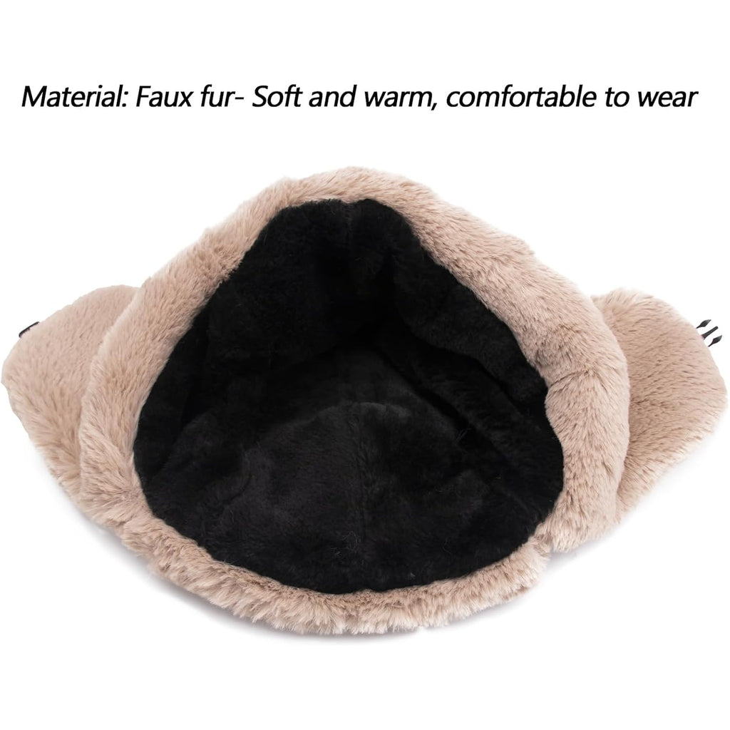 Peicees Winter Hats for Men Womens Fur Hats Russian Ushanka Trapper Hat with Ear Flaps Warmer for Adult