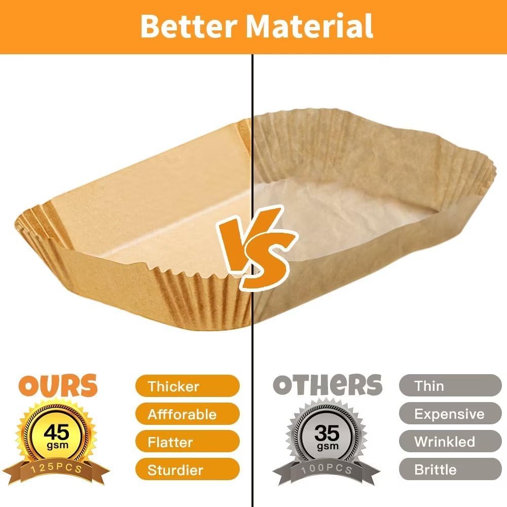 Air Fryer Liners Disposable For Ninja Airfryer: 125Pcs 8.7X5.5" Rectangle Parchment Paper For Air Fryer Dual Basket Ninja Dz201 Dz401 Foodi 8Qt And Above Air Fryer Liner Accessories